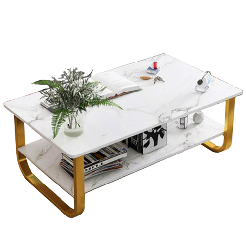 Bàn trà sofa ngồi bệt, bàn uống nước phòng khách bằng gỗ giả vân đá - A10