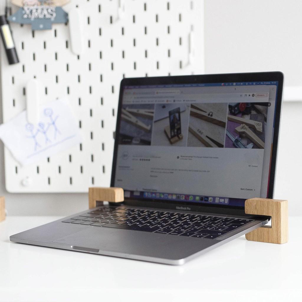 Giá đỡ Laptop 3 Trong 1 / Giá đỡ gỗ / Dock giữ MacBook Pro 3 Trong 1 / Dock gỗ / Kệ giữ Macbook 3 Trong 1