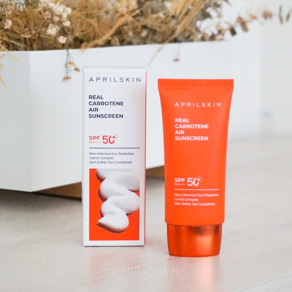 Kem chống nắng cà rốt Aprilskin Real Carrotene Air Sunscreen 50ml + Tặng KÈm 1 băng đô tai mèo (màu ngẫu nhiên)