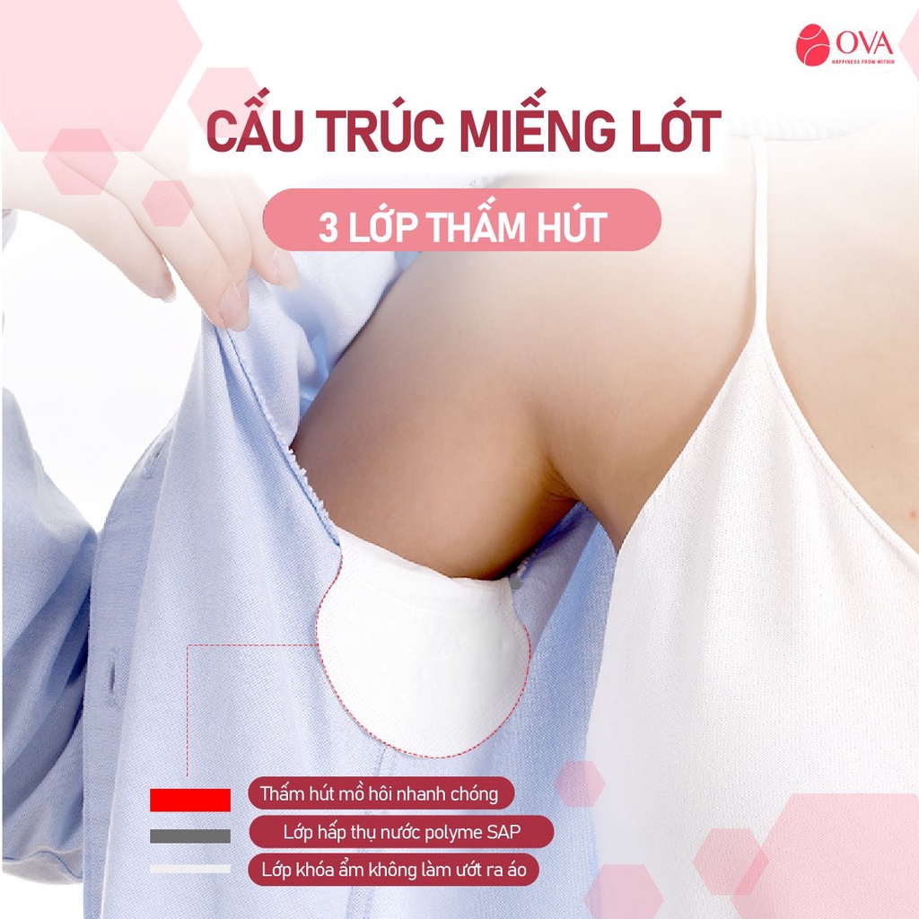 10 Miếng dán thấm mồ hôi nách, khô thoáng ngăn mùi cơ thể