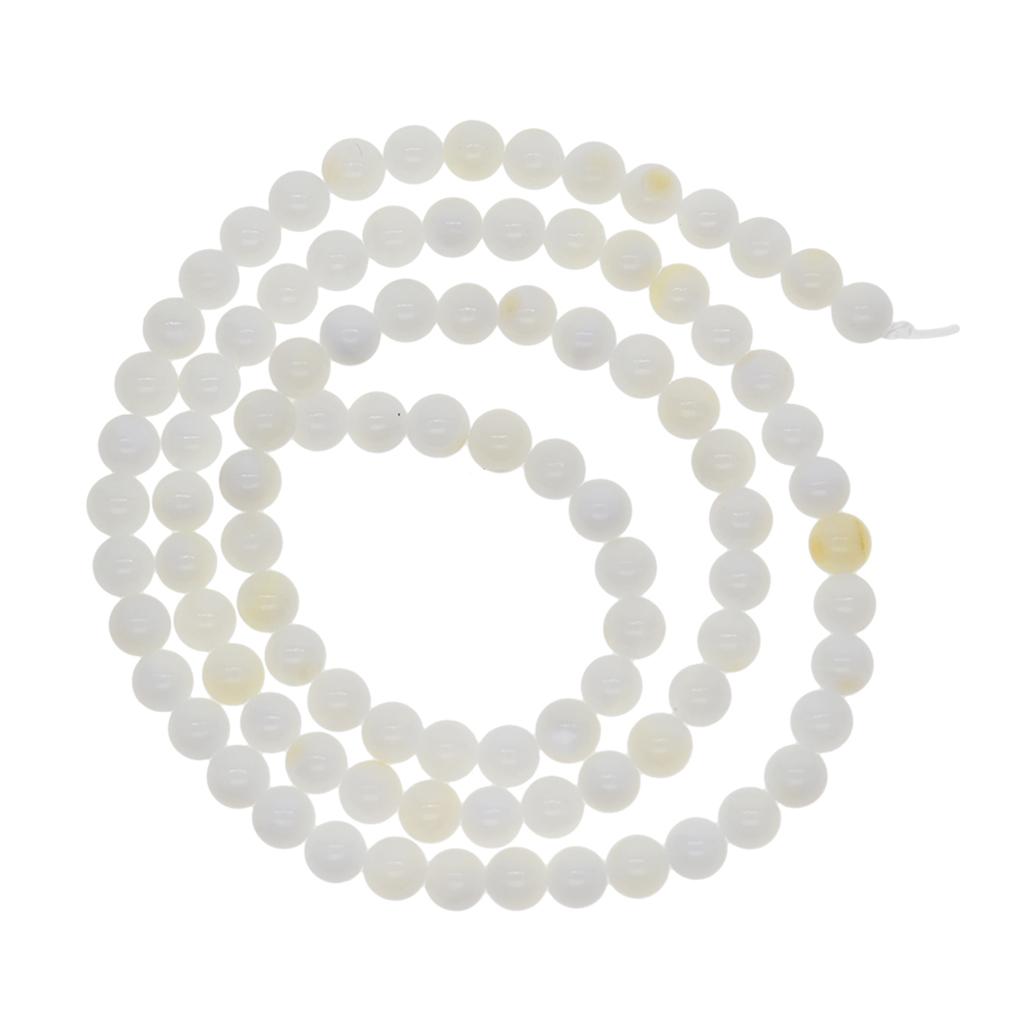 Natural Pearl White Color Beads Sea Shell Round Loose Beads Pick Size for Jewellry Making 15.5 Inch / Strand