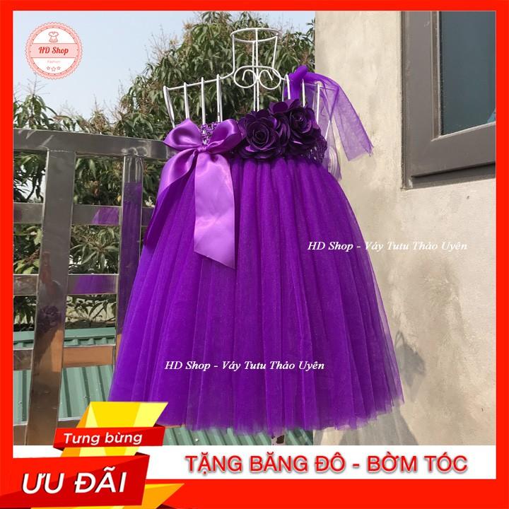 Váy công chúa ️FREESHIP️ Váy công chúa tím huế 2 bông cho bé gái