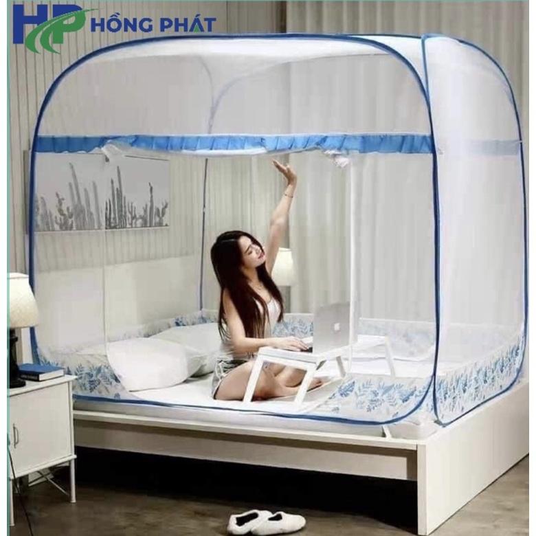 Màn chụp tự bung người lớn Hồng Phát - mùng tự bung đỉnh chóp cao cấp 1m2 1m4 1m6 1m8 2m2 gấp gọn thông minh