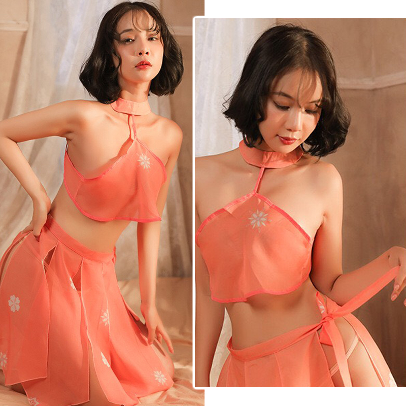 Set váy ngủ cổ trang kèm chân váy xẻ nhiều tà sexy BT6223 - Đầm ngủ - Đồ ngủ nữ