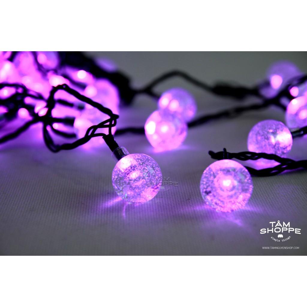 Dây led Bi Trong Suốt Màu Tím 10m