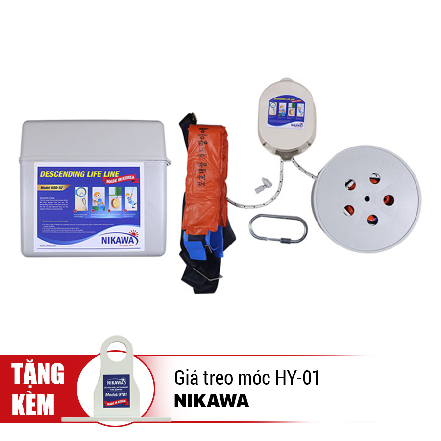 Dây Thoát Hiểm Cá Nhân Nikawa KDD-9F (27m) - Tặng Giá Treo Móc Nikawa HY-01