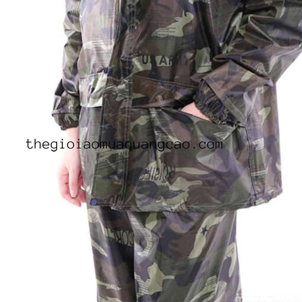 Áo Mưa Bộ Vải Dù Cao Cấp Màu Rằn Ri 2XL