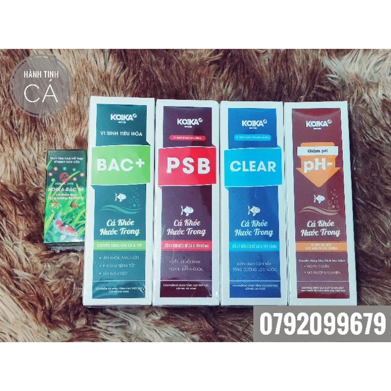 Vi Sinh KOIKA BAC+, Clear, PSB Giảm PH, Vitamin cho cá tôm tép cảnh