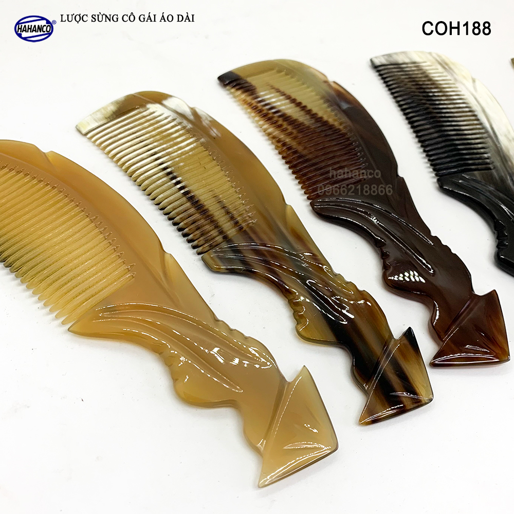 Lược Sừng Cô Gái Áo Dài Việt Nam COH188 - Quà Tặng Đầy Ý Nghĩa - chải tóc mỗi ngày giúp tóc suôn mượt - HAHANCO