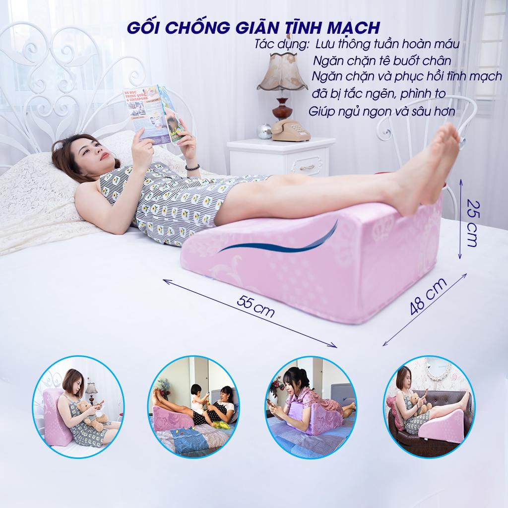 GỐI CHỐNG GIÃN TĨNH MẠCH YOROKOBI KÍCH THƯỚC 55x48x25CM KÊ CHÂN CHỐNG TÊ BÌ, VỌP BẺ, PHÙ CHÂN CHO NGƯỜI GIÀ, BÀ BẦU