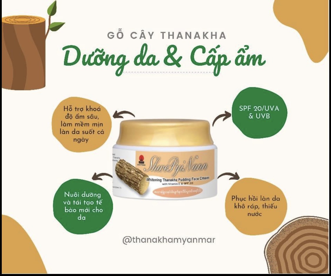 KEM DƯỠNG ẨM WHITENING SHINMATAUNG BARK THANAKHA PUDDING FACE CREAM