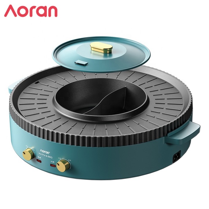 Bếp nẩu nướng đa năng 2 trong 1 cao cấp Aoran GP-014A Công suất : 2200W - HÀNG CHÍNH HÃNG