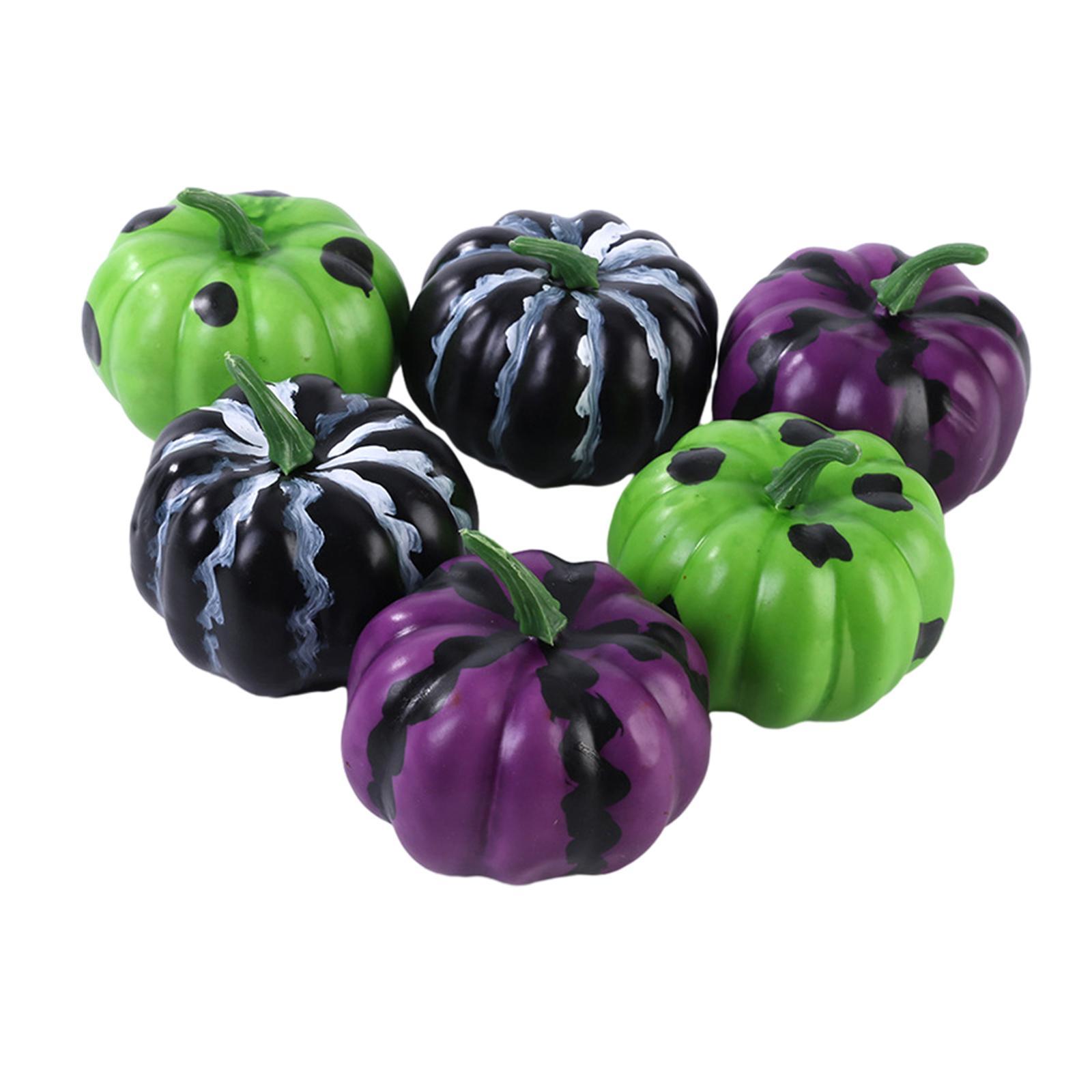 6x Mini Simulation Pumpkins Model Foam Pumpkin Model for Home Table Kitchen