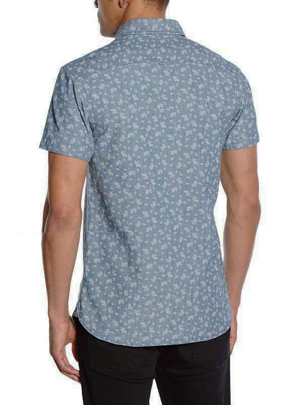 Áo Sơ Mi Nam JASCH Denim Florals Slim Fit Shirt - Size S/M