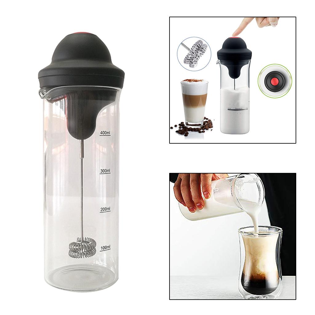 Handheld Electric Coffee Frother Cup 400ml Stainless Steel Foamer Bubbler Coffee Blender Kitchen Stirrer for Coffee Cappuccino Frappe Kitchen Tools