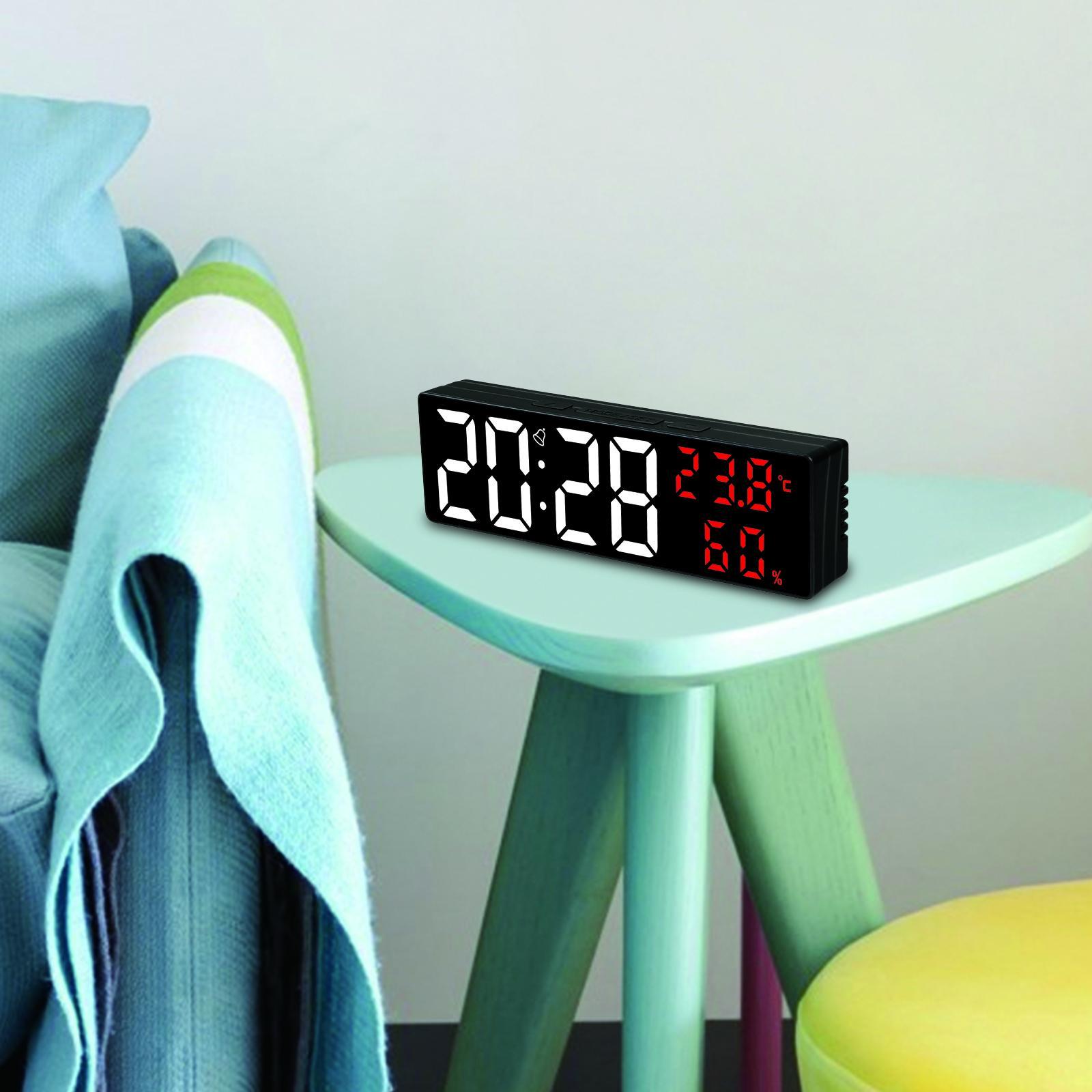 Large Number Digital Clock LED Display Snooze Function for Living Room