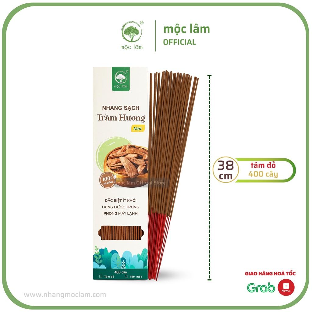 Nhang Trầm Hương MỘC LÂM 38cm 400cây, Nhang Sạch Ít Khói Ít Tàn, Hương Dịu Nhẹ, Nhang Phòng Máy Lạnh
