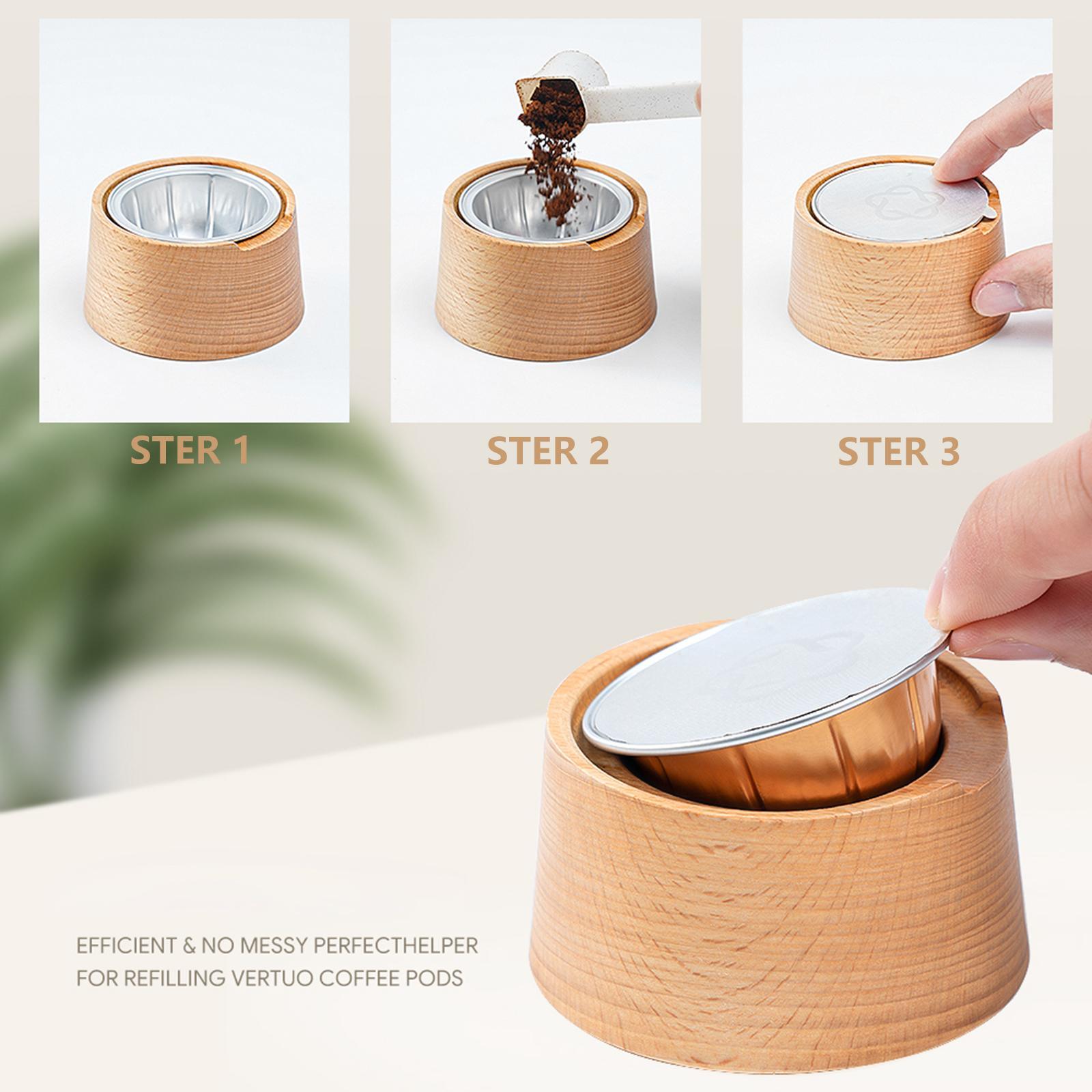 Reusable Coffee Capsule Refill Kit, Aluminum Foil Seals Kit Capsule Holder for Home