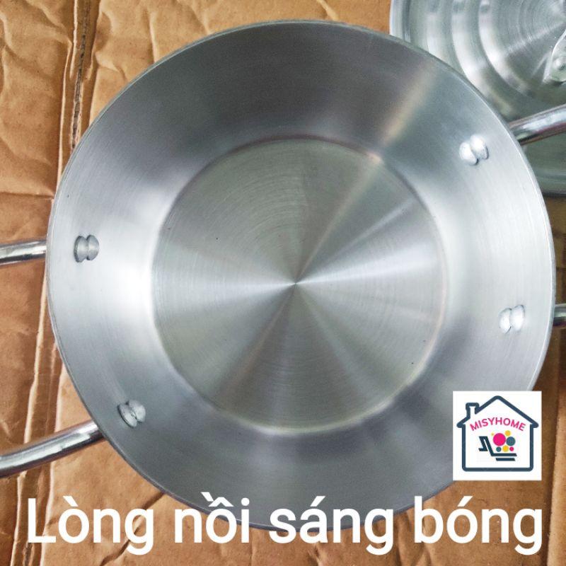 Nồi nhôm xoong nhôm nấu ăn 16,18,20,22,24 nồi nấu mì luộc gà nấu canh kho thịt cá đun bếp ga cao cấp hàng đẹp