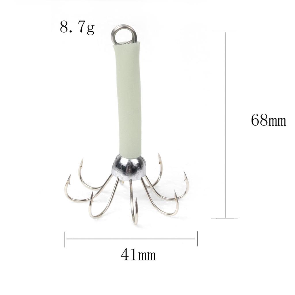 2 Pieces Fishing Lures Squid Jigs Hooks Freshwater Saltwater Bait Green