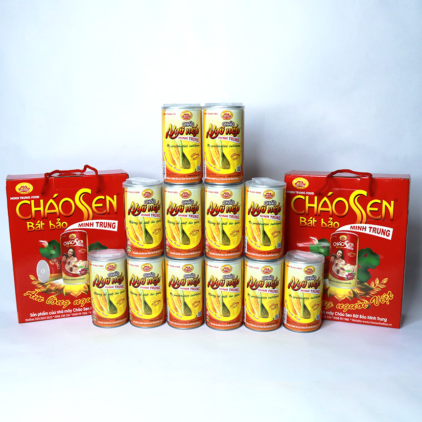 Cháo ngô nếp Minh Trung 365g (combo 6 lon - Cháo Ngô Nếp 6)