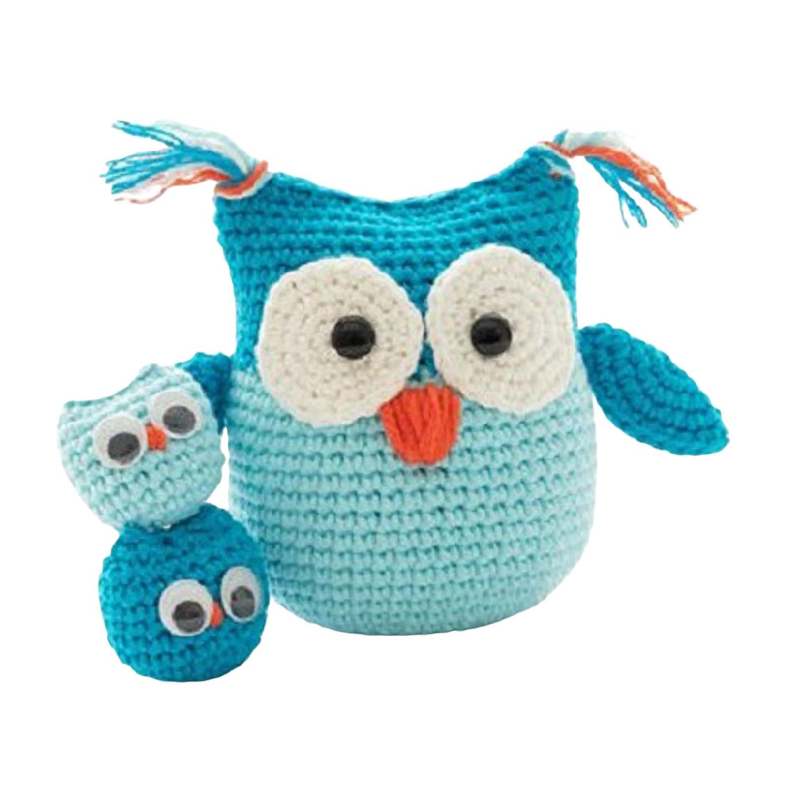 2Set DIY Owl Dinosaur Doll Crochet Kits Hand Knitting Toy Starter Crochet Your Own Crochet Kits Beginner Crochet Kits