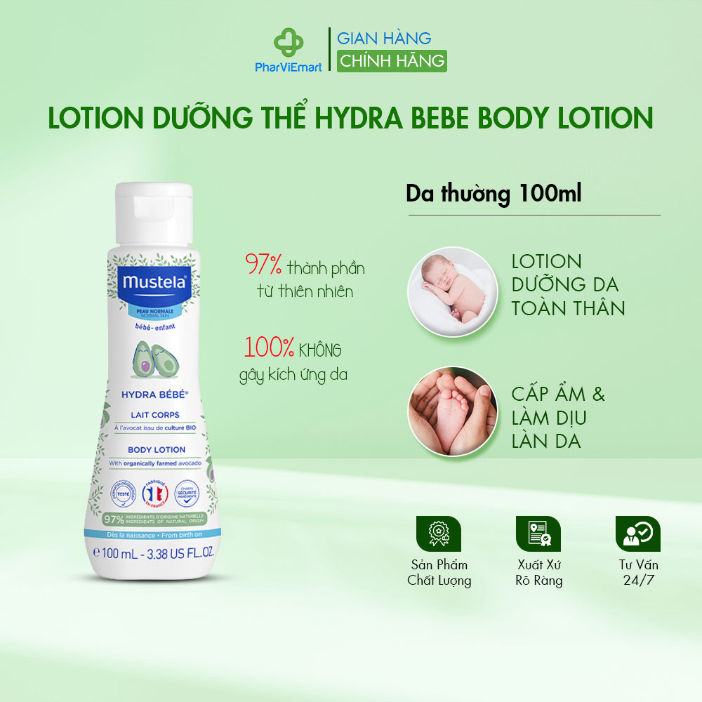 Lotion Dưỡng Thể Mustela Cho Trẻ Sơ Sinh Và Trẻ Nhỏ, Phù Hợp Cho Mọi Loại Da Kể Cả Da Nhạy Cảm Nhất