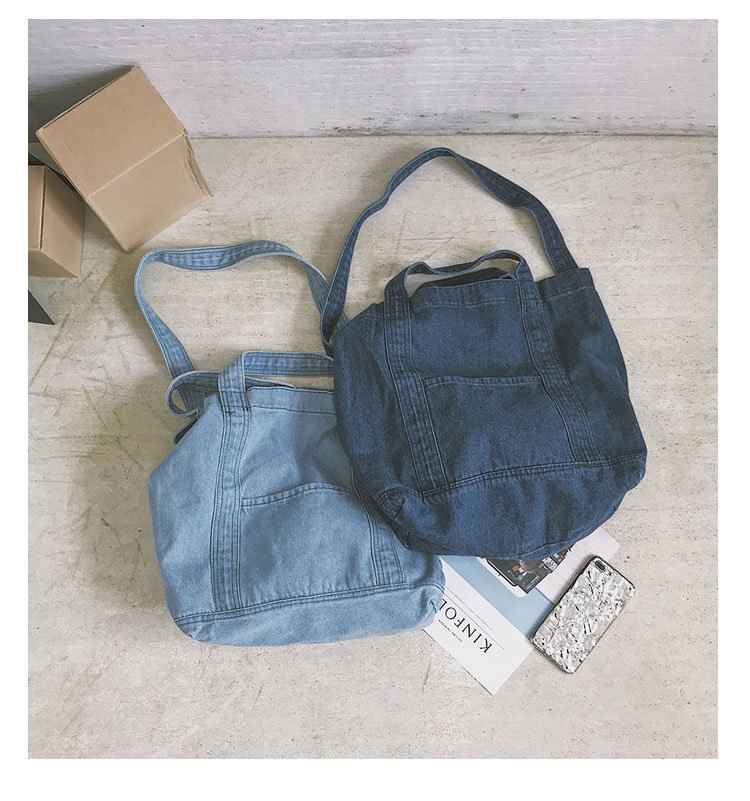 Túi Đeo Chéo Hàng Có Sẵn Giao Ngay, cao 33cm, rộng 52cm, dày 19,5cm Chất Jean Phong Cách Đường Phố Túi Tote Jean Jess95