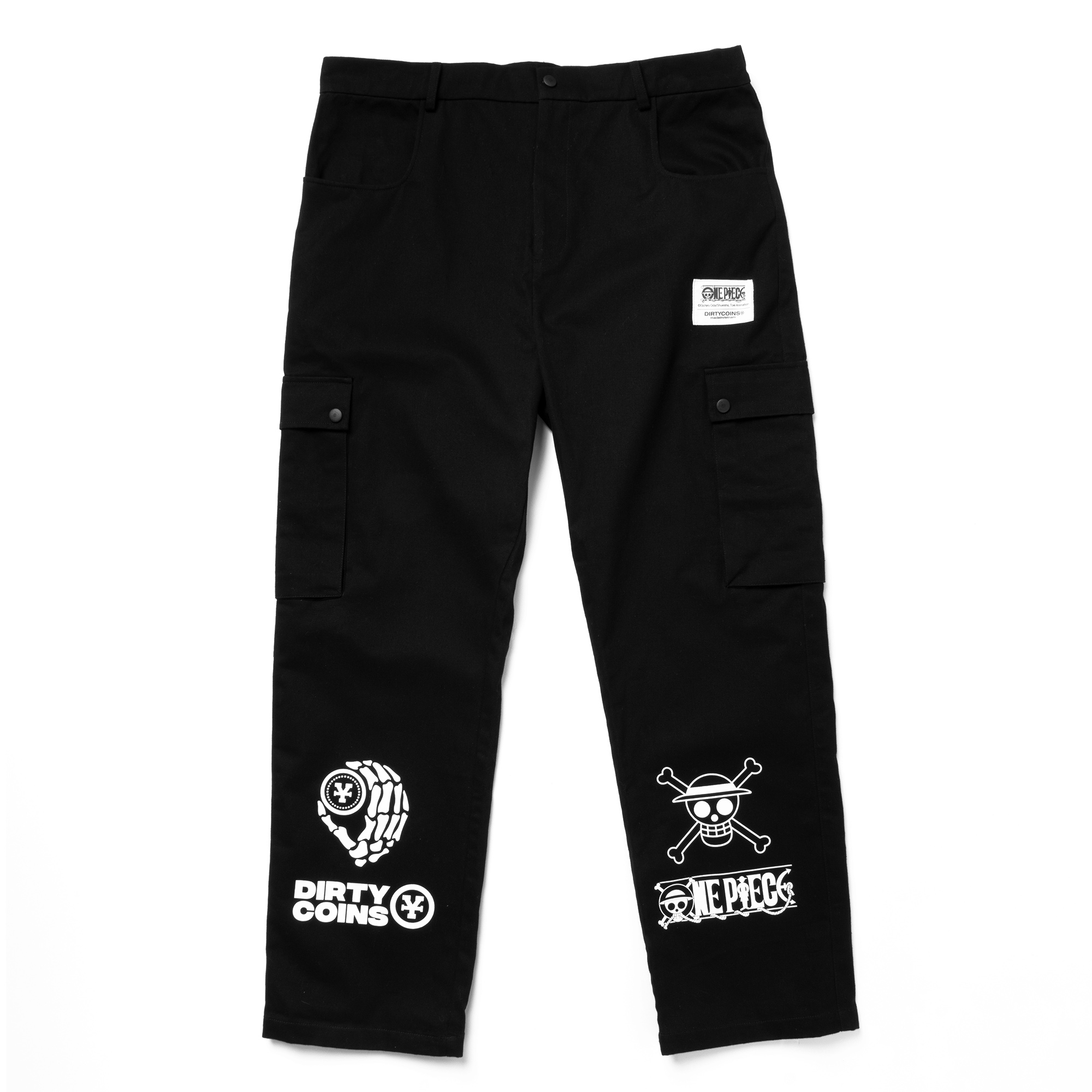 Quần DirtyCoins x One Piece Logo Cargo Pants - Black