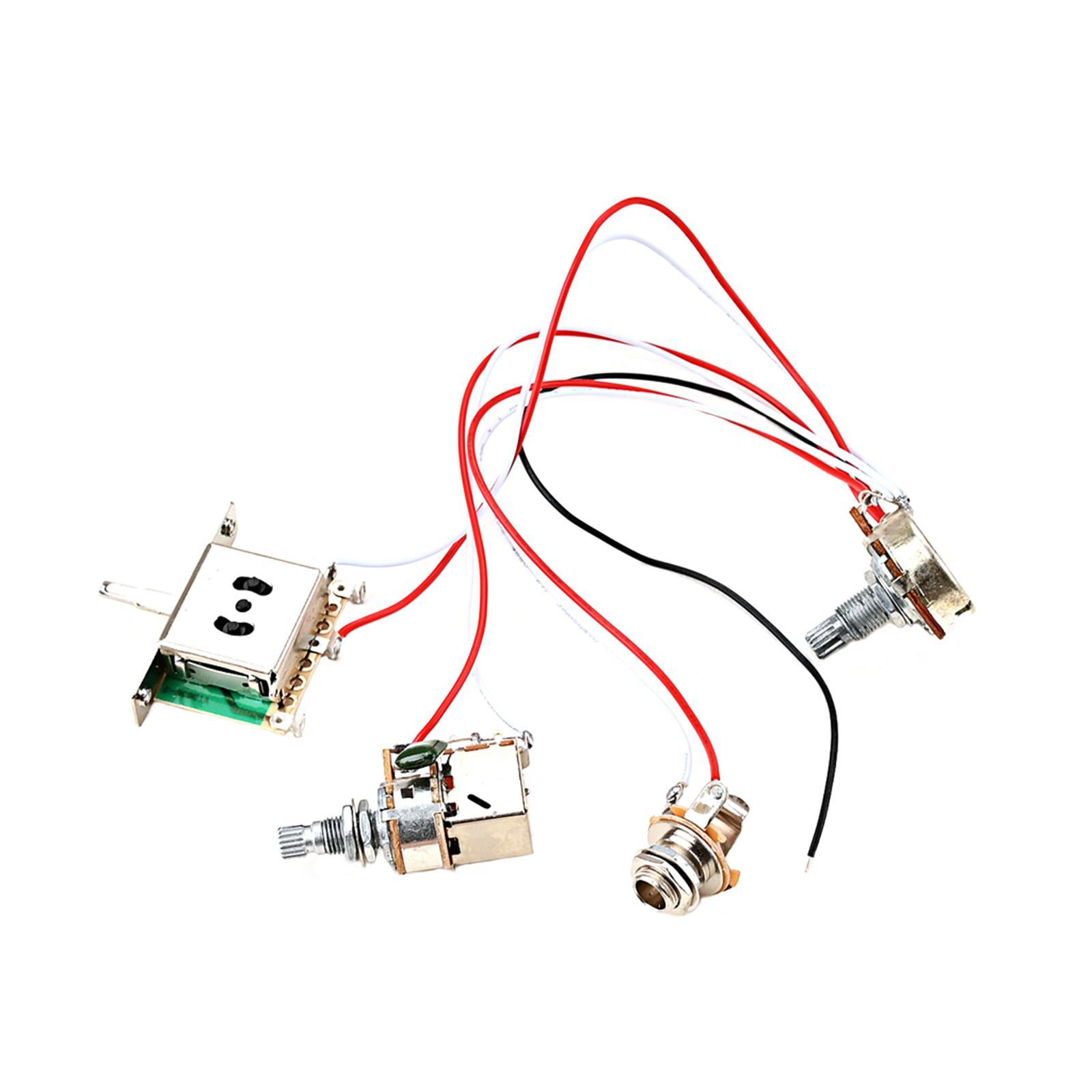 Guitar Push Pull Switch Wiring Harness B500K Prewired for Electric Guitar Replace Parts