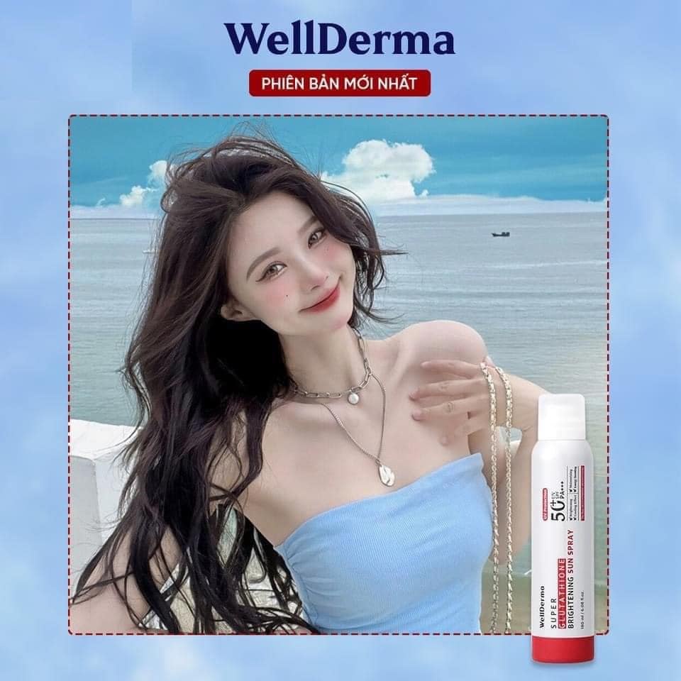 Xịt Chống Nắng Wellderma Super Glutathione Brightening Sun Spray UV Protection 50+ UV SPF PA+++