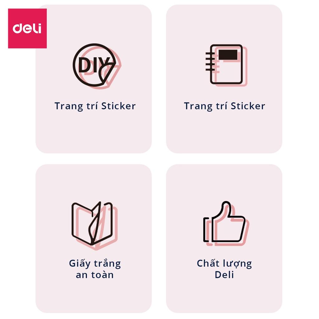 Sổ Tay Lò Xo Gáy Xoắn Kẻ Ngang 100 Trang A5/B5 Bìa Nhựa Có Kèm Sticker Trang Trí Deli - 24507 24508