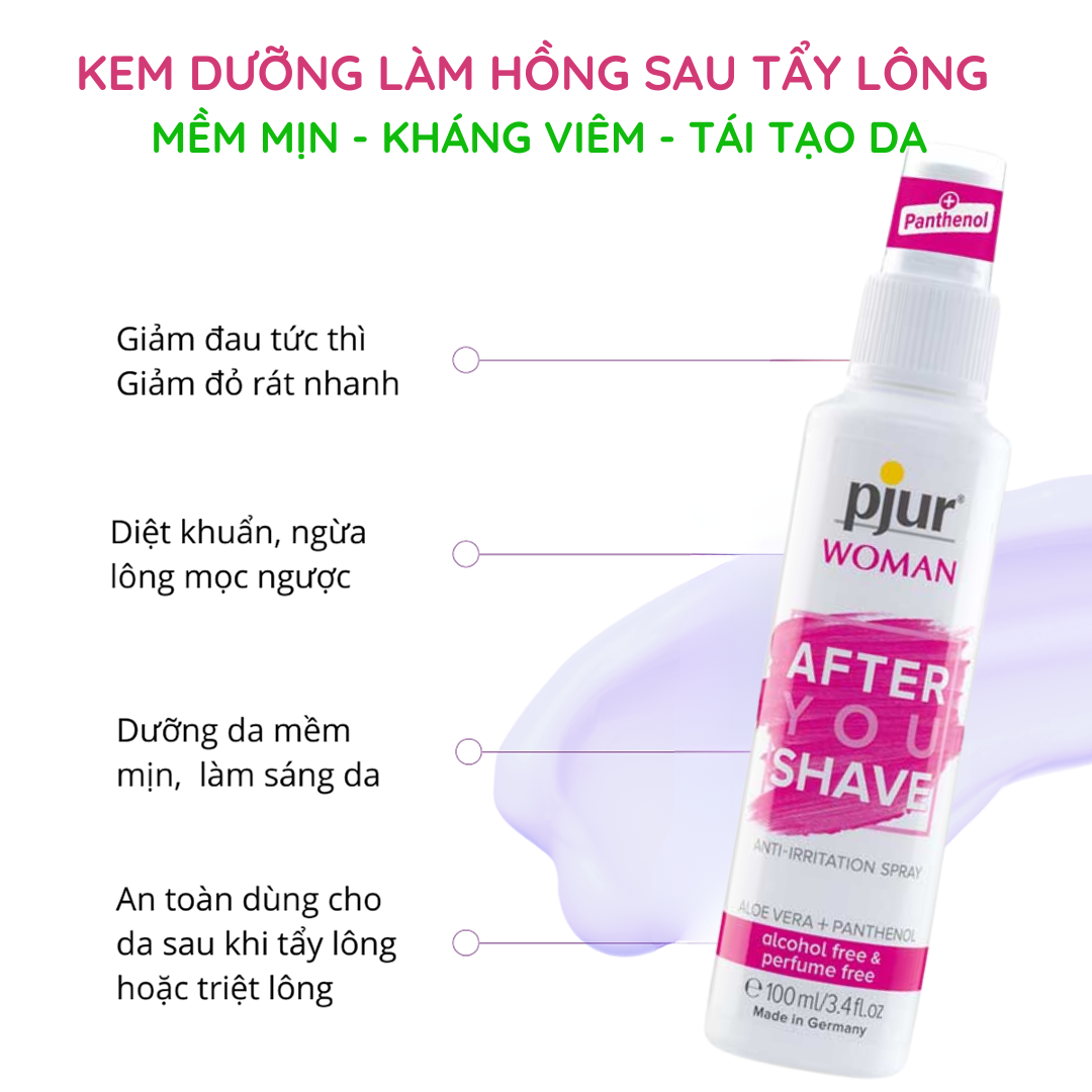 [LIMITED 12/2025] Xịt dưỡng sau cạo lông Pjur Woman After You Shave 100ml