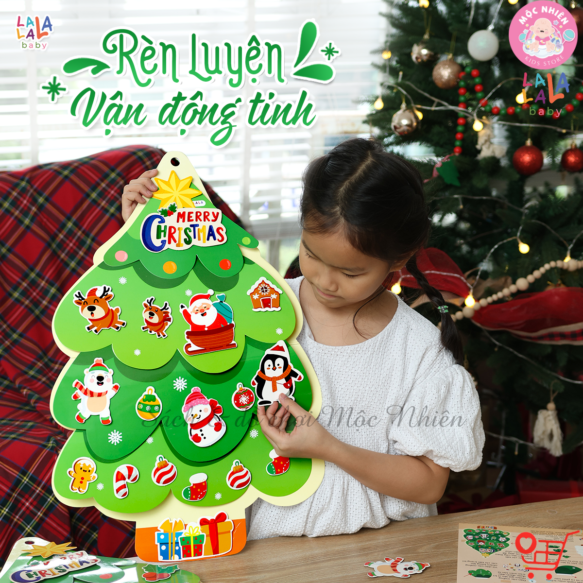 Cây Thông Noel Treo Tường 3D LalaXmas Tree - Đồ Chơi Thủ Công Cho Bé Lalala Baby