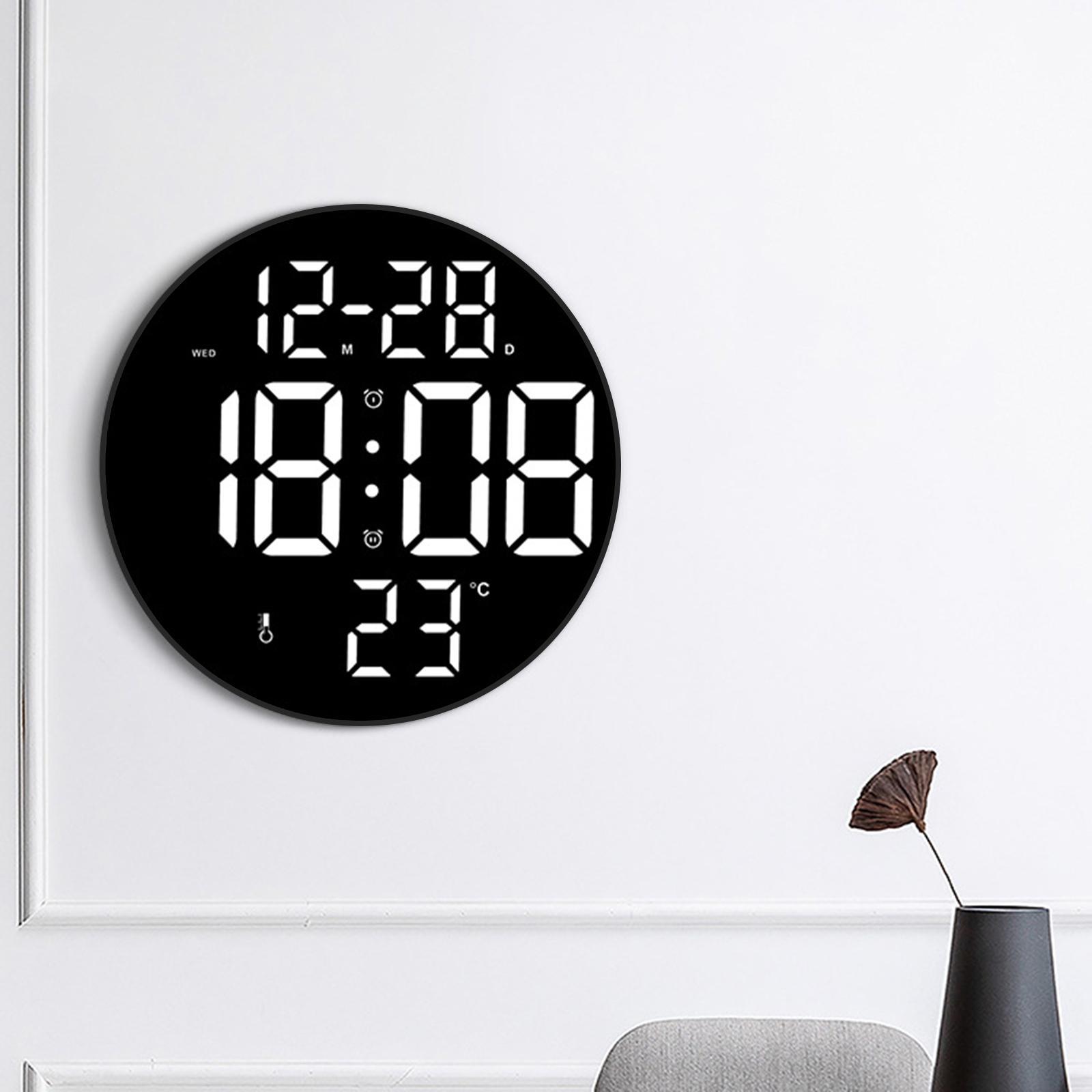 Digital Clock, 9" LED Digital Clock Large Display, with Remote Control, Adjustable Brightness, Calendar, Temperature, for Office, Bedroom