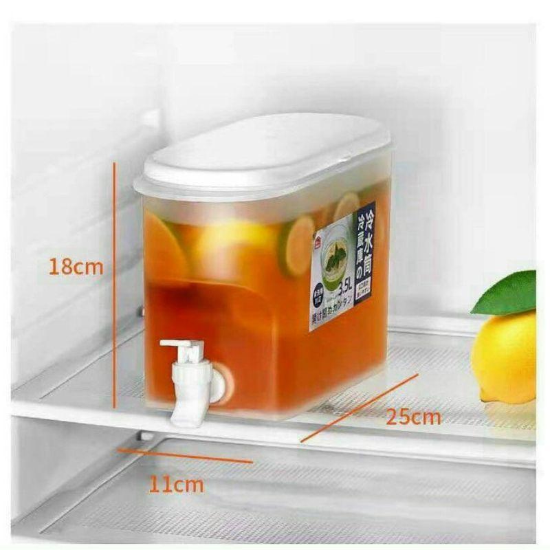 Bình Đựng Nước Có Vòi 3,5L Bình Đựng Nước Trà, Nước Trái Cây Để Trong Tủ Lạnh Tiện Lợi Đa Năng Ngăn Nắp