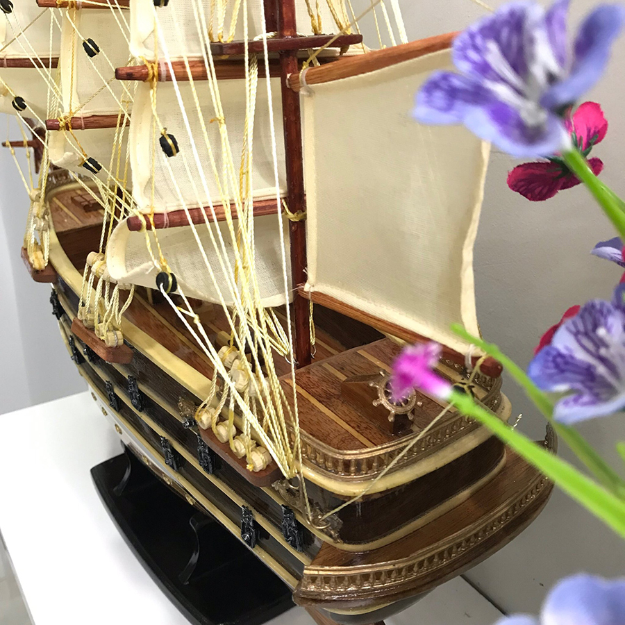 [Dài 43cm - 2 cột buồm] Khay gỗ thuyền gỗ sushi - khay gỗ thuyền gỗ sashimi -khay gỗ thuyền gỗ trang trí món ăn-Gỗ thông