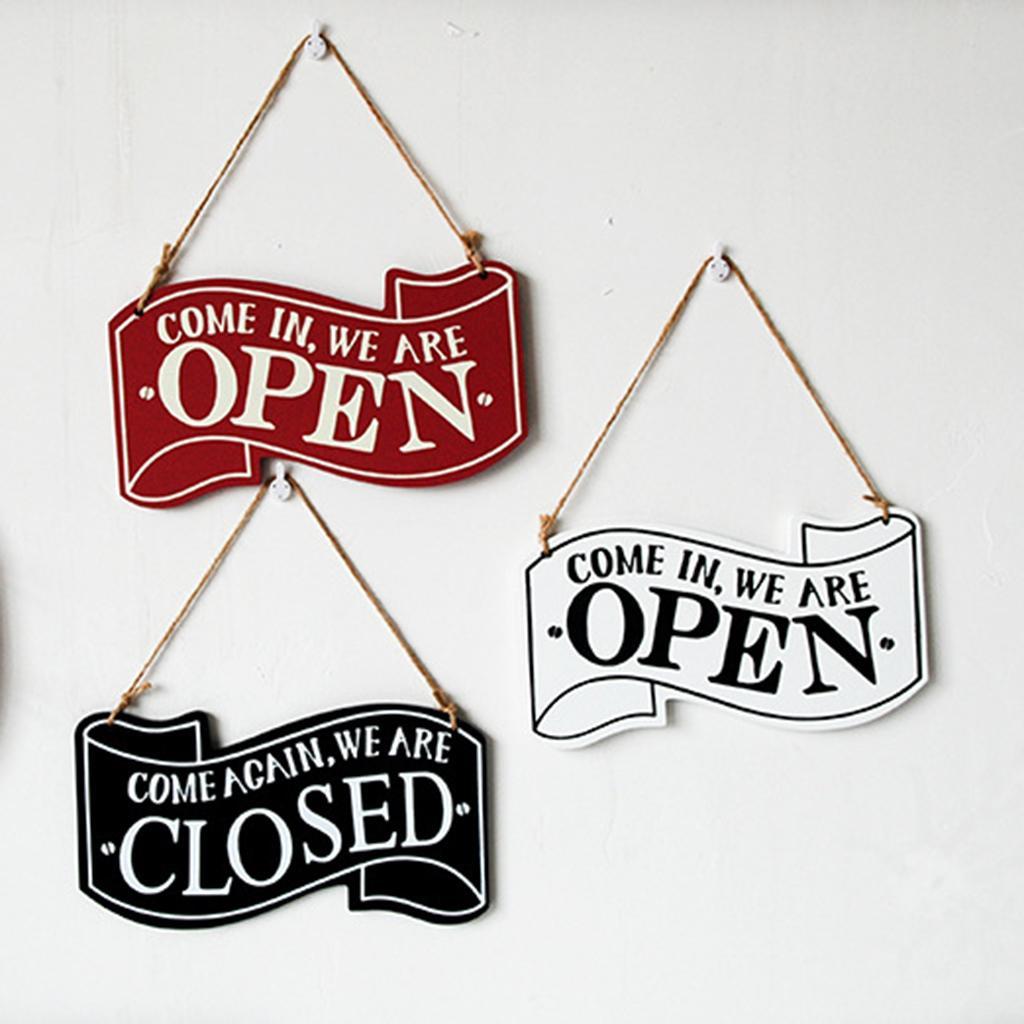 Open Closed Hanging Shop Sign With Hanging Rope For Shop Coffee Restaurant