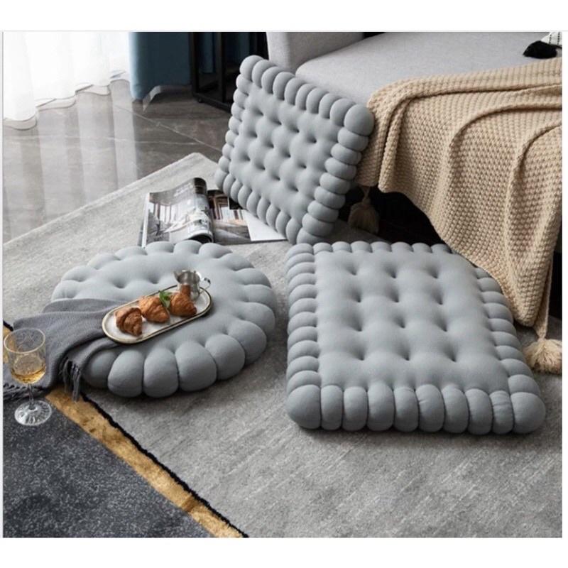 Gối tựa lưng sofa - Đệm ngồi bệt hình tròn bánh xe sang chảnh, vải nỉ nhung cao cấp (38cm