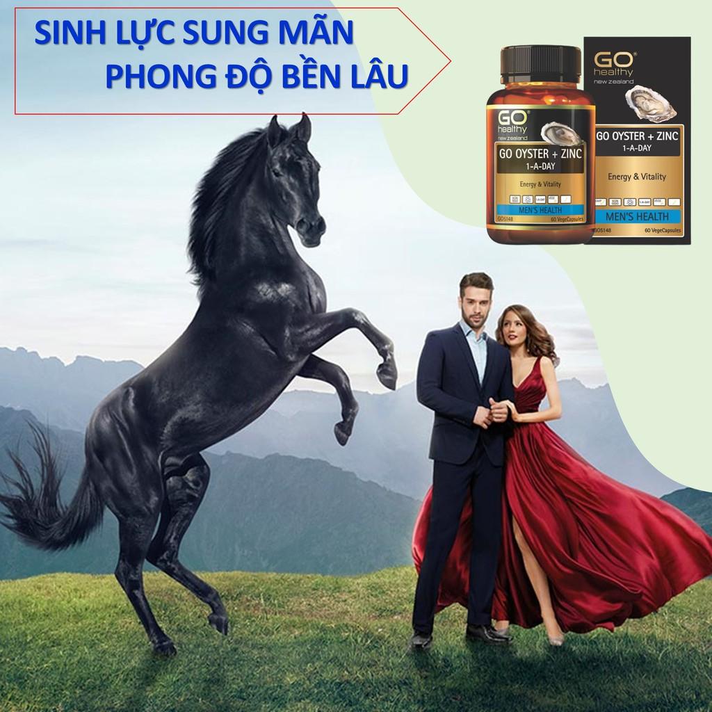 Tinh chất hàu Go Healthy OYSTER + ZINC Tăng cường sinh lý dứt điểm tình trạng Xuất tinh sớm rối loạn cương dương hộp 30 viên và 60 viên