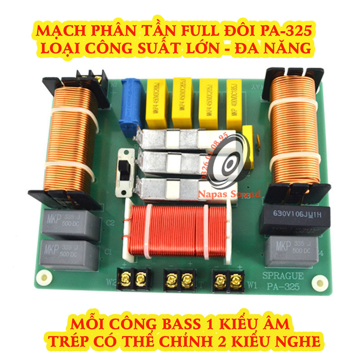 MẠCH PHÂN TẦN 2 BASS 1 TRÉP CHO LOA 30 40 50 - MẠCH PHÂN TẦN FULL ĐÔI - PHÂN TẦN 3 LOA