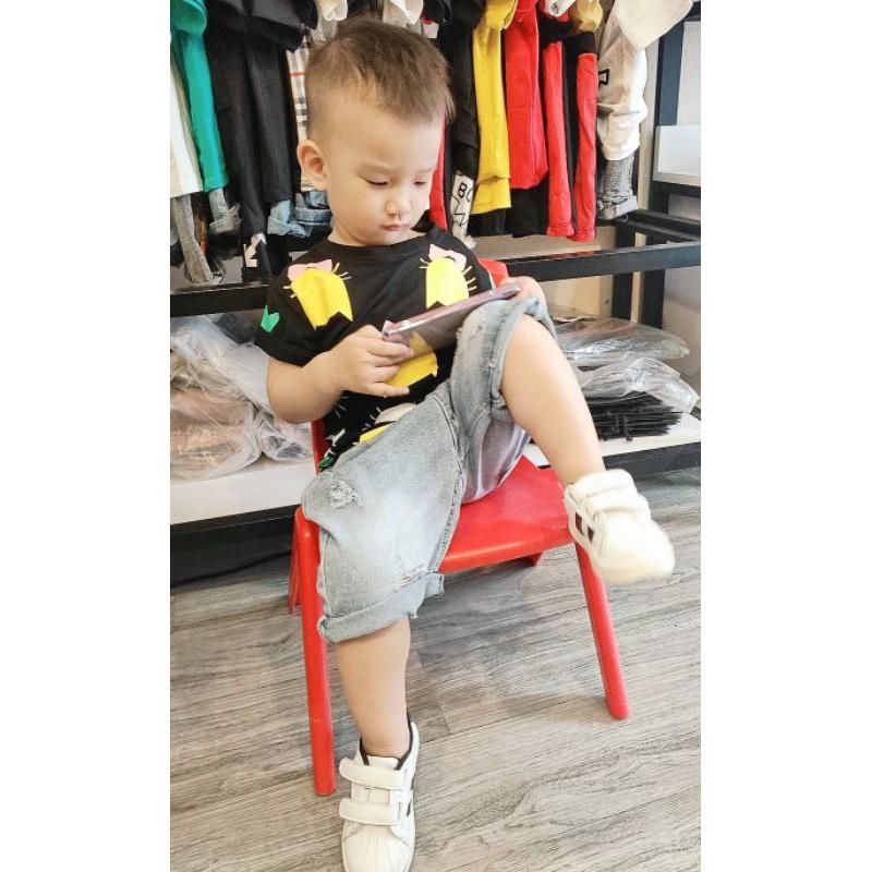 Set áo thun + jean mềm in hình siêu cute cho bé 14-24kg