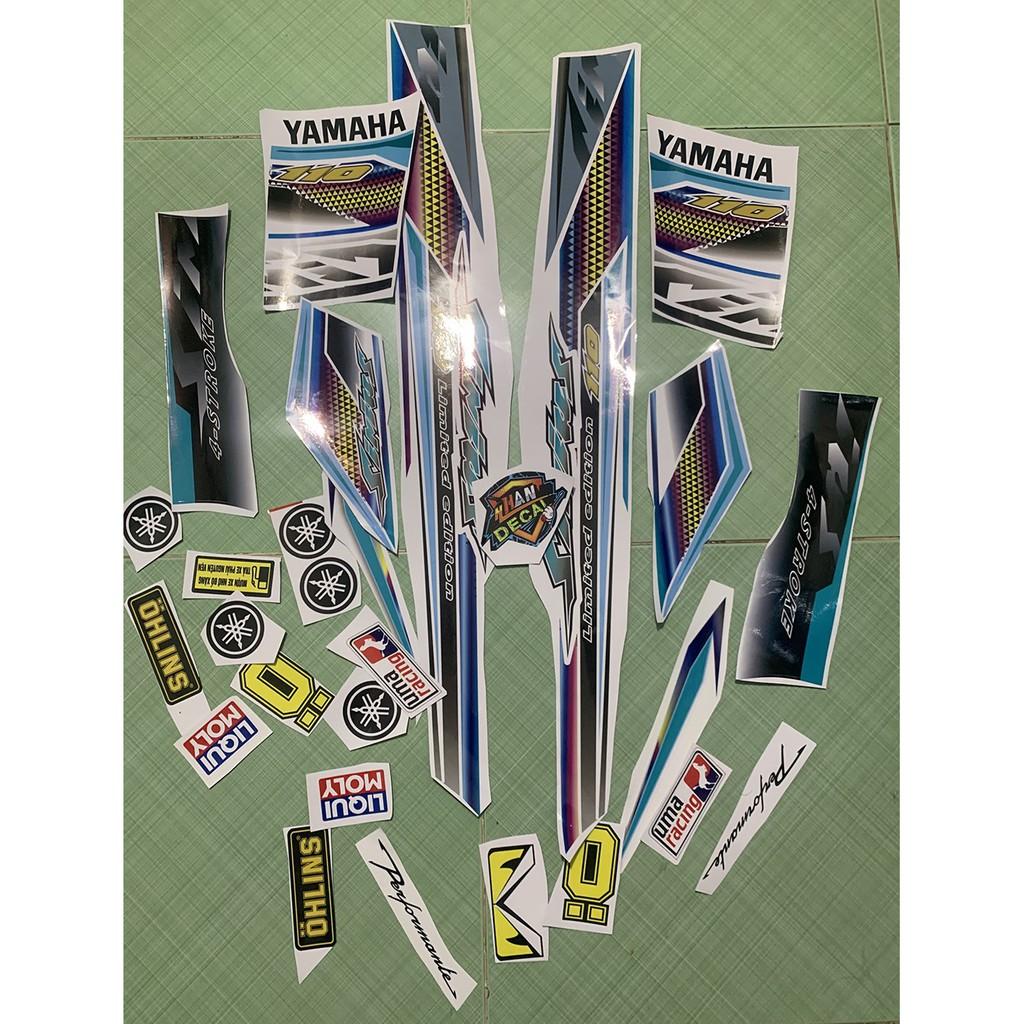 Tem sirius 110 trắng xanh