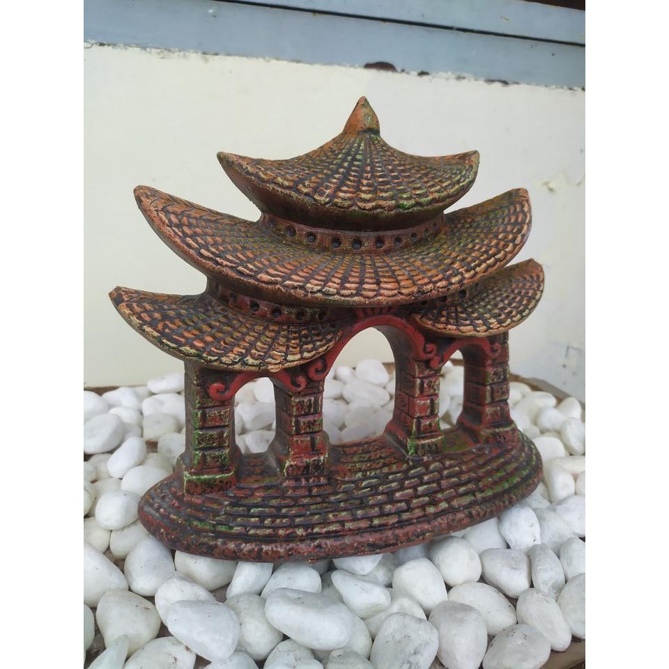Cổng Chùa Lớn Trang Trí Hồ Cá, Hòn Non Bộ.