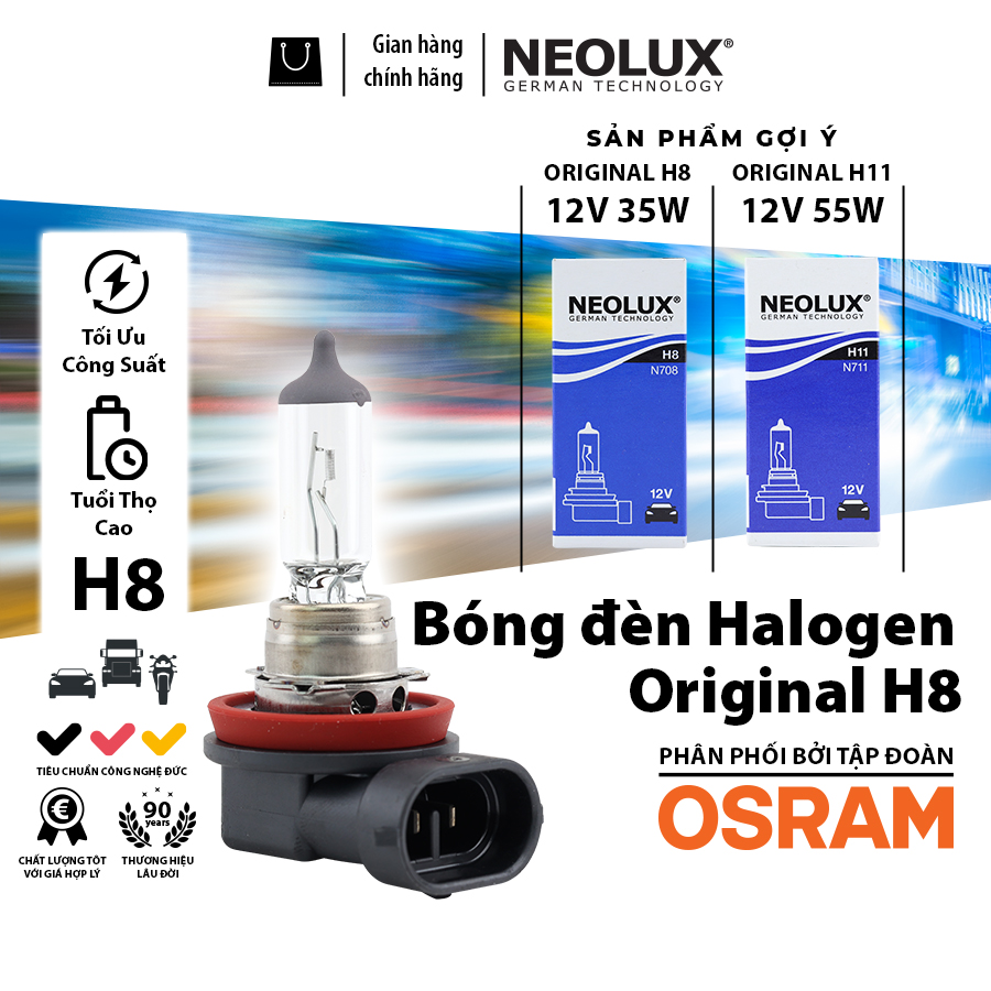 Bóng Đèn Halogen Original OSRAM NEOLUX H8 N708 12V 35W