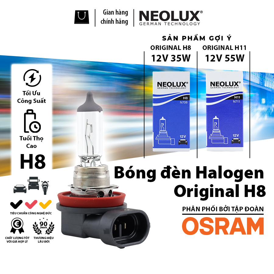 Bóng Đèn Halogen Original OSRAM NEOLUX H8 N708 12V 35W