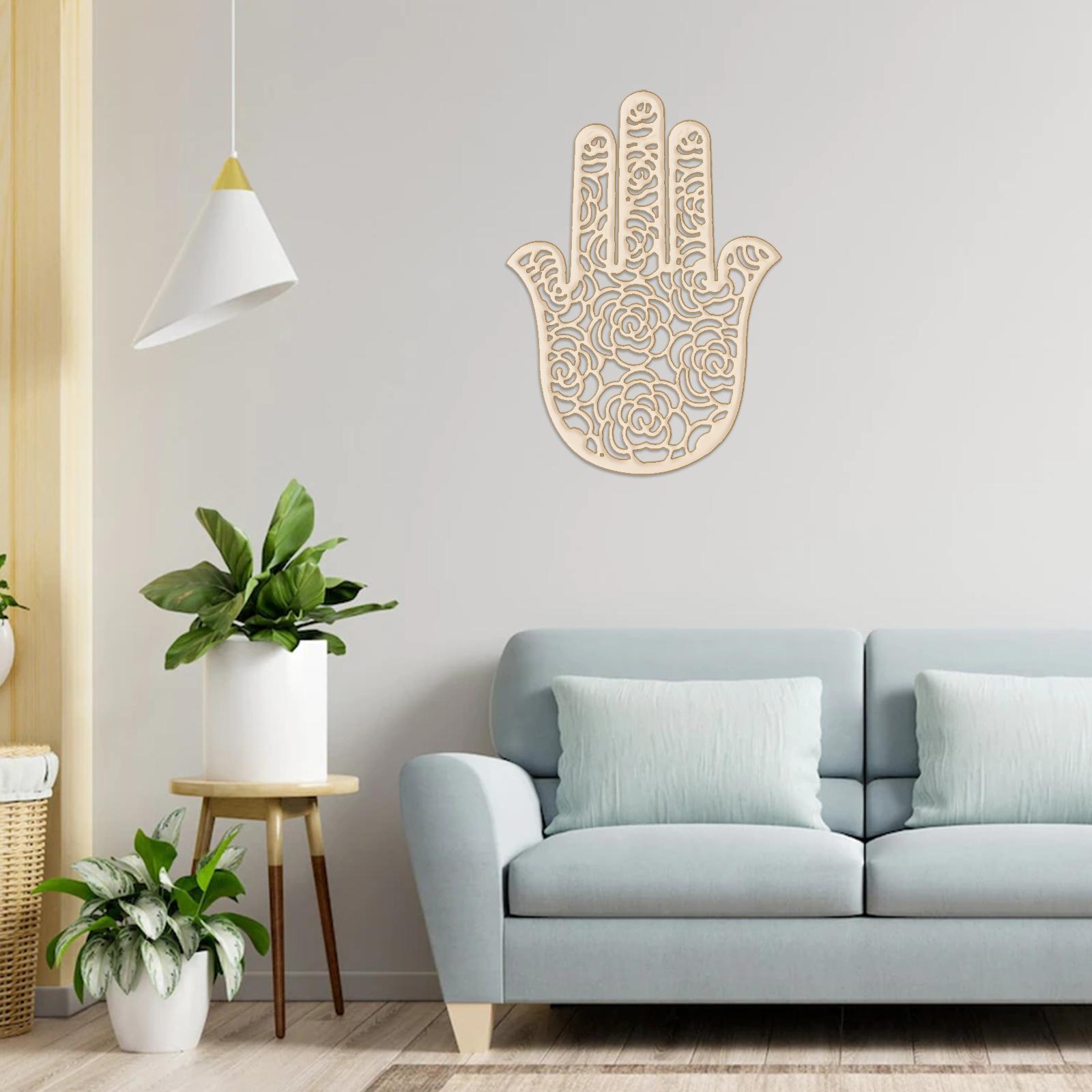 Wooden Wall Art Sculpture Sacred Geometry Pendant for Zen Bedroom Ornament Decor