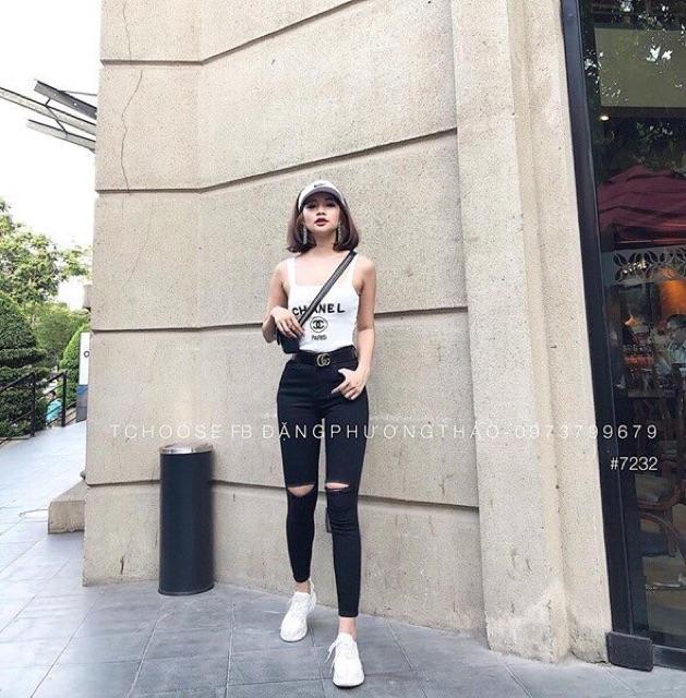 Quần rách gối nữ siêu đẹp siêu cute