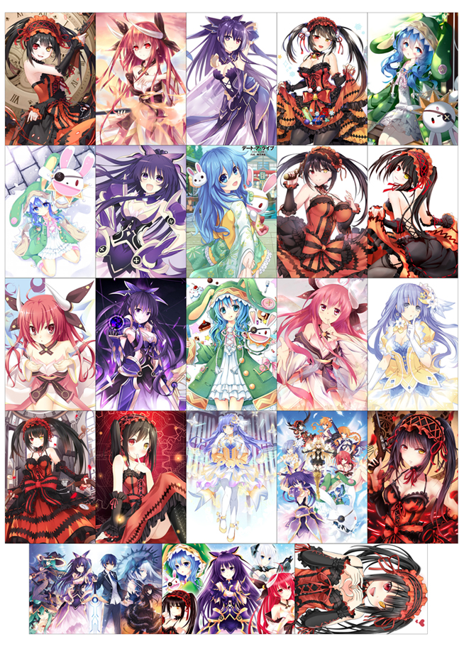 Ảnh card Date A Live  set 23 tấm nhóm và nhân vật