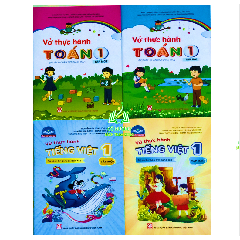 Sách - Combo trọn bộ 4 quyển Vở thực hành Tiếng Việt + Toán lớp 1 - Chân Trời Sáng Tạo